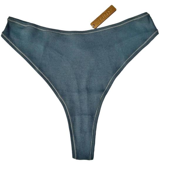 NWT Skims Cotton Rib Dipped Thong Kyanite Women’s 4X - Picture 1 of 5